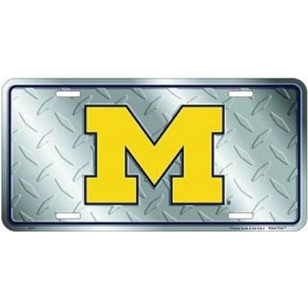 Michigan Wolverines NCAA Diamond License Plate